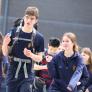 DofE pupils on the stairs of the SSS walking the distance of Everest for charity thumbnail