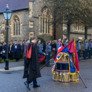 Richard Cairns laying a poppy wreath in the Quad as part of the Remembrance Service thumbnail