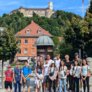 Swimmers standing in Congress Square in Ljubljana on their Swimming Tour thumbnail