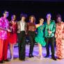 Winners of Strictly Come Dancing and Most Entertaining with their trophies and the judges thumbnail