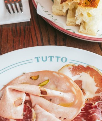 Charcuterie plate at Tutto for a Brighton College Society meal