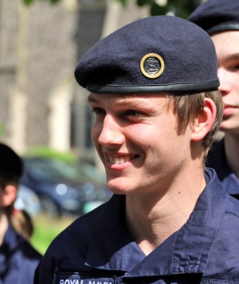 Sixth Form pupil in Navy uniform enjoying Wednesday afternoon CCF