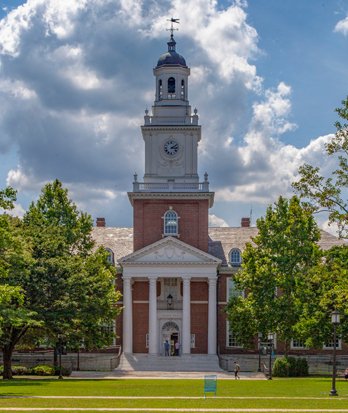 Johns Hopkins University Gilman Hall across the lawn