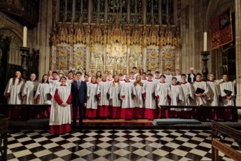  Chapel Choir in their robes performing Evensong in St George's Chapel 