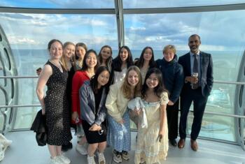  Tutor group in Fenwick with their Housemaster at their House Dinner in the i360 