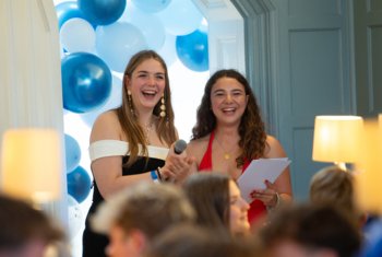  L6th pupils giving a speech at the UNICEF Ball 