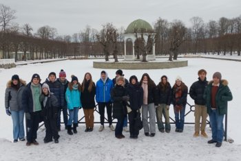  Pupils at Kadriorg Park on a Russian trip to Tallinn 