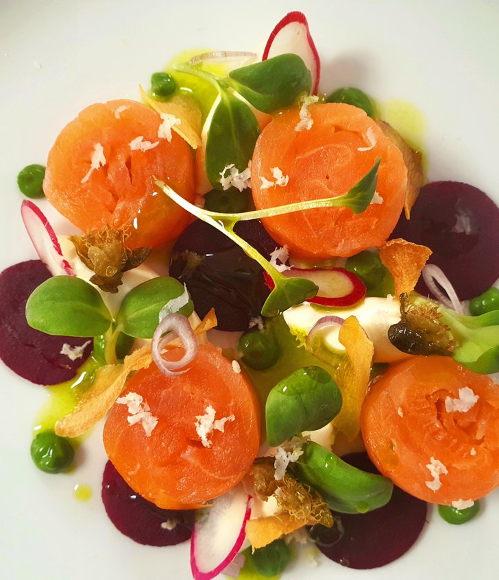  Smoked Salmon starter served at a Wedding 