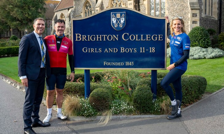  Kenny and Gabby Logan visiting Brighton College as part of the 700 mile event from Edinburgh to Paris 