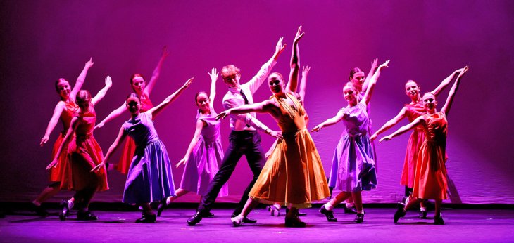  Group performing a tap dance as part of the Dance Show 