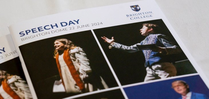  A copy of the Speech Day programme with pictures of Richard Cairns and pupil performances 