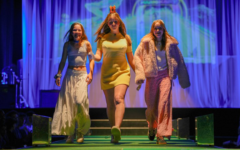  Pupils on the catwalk modelling in the annual Fenwick Fashion Show for charity 