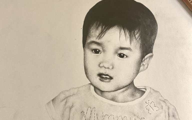  Danielle's drawing of a child entered into the Leonardo Competition 