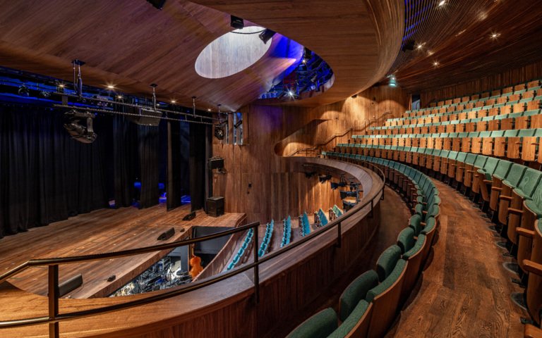  View from the auditorium audience seats in the Cairns Theatre in the Richard Cairns Building 