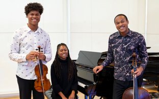 Kanneh-Masons Trio performing a concert and hosting a masterclass in the Sarah Abraham Recital Hall