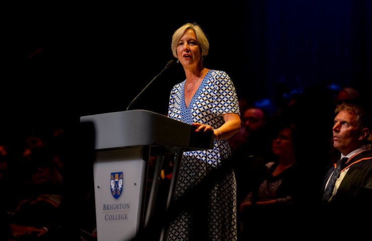  Clare Connor giving a speech at Speech Day 