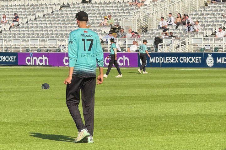  Old Brightonian Stan Norman representing Cambridge at the Oxbridge Cricket Varsity at Lords 