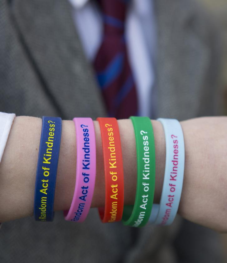  Different coloured Random Act of Kindness wristbands 