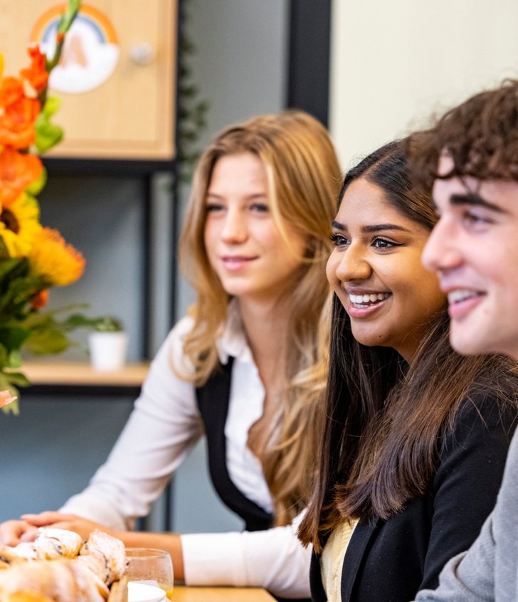  Sixth form pupils enjoying pastries in the Sixth Form Centre 