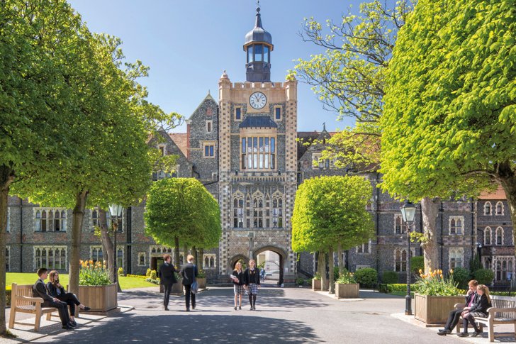  Pupils in the Quad with the Cairns Tower in the background 