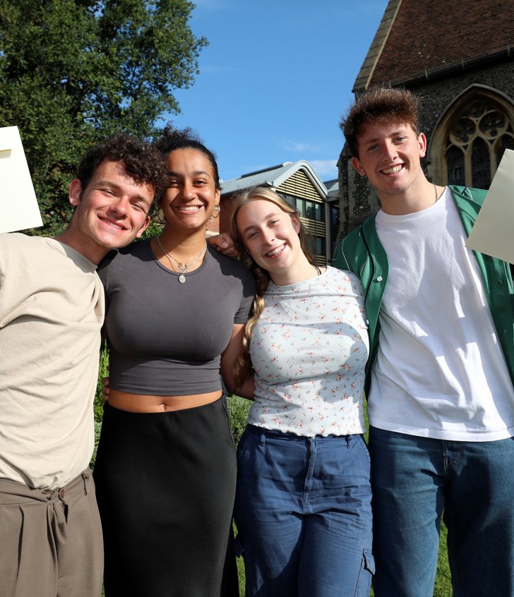  Soames Scholars celebrating Results Day in the Quad 