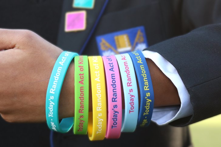  Different coloured Random Act of Kindness wristbands 